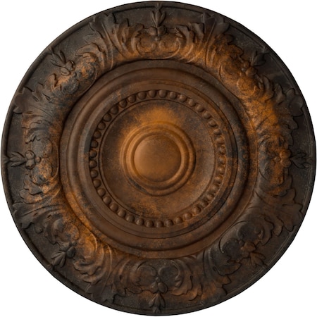 Ekena Millwork Biddix Ceiling Medallion (Fits Canopies up to 7 1/2"), Hand-Painted Rust, 20 7/8"OD x 1 1/4"P CM20BXRUS
